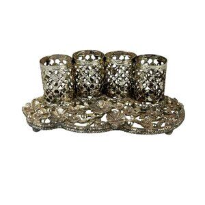 VTG Sam Fink Lipstick Holder Vanity Gold Hollywood Regency 1950s Ormolu Metal